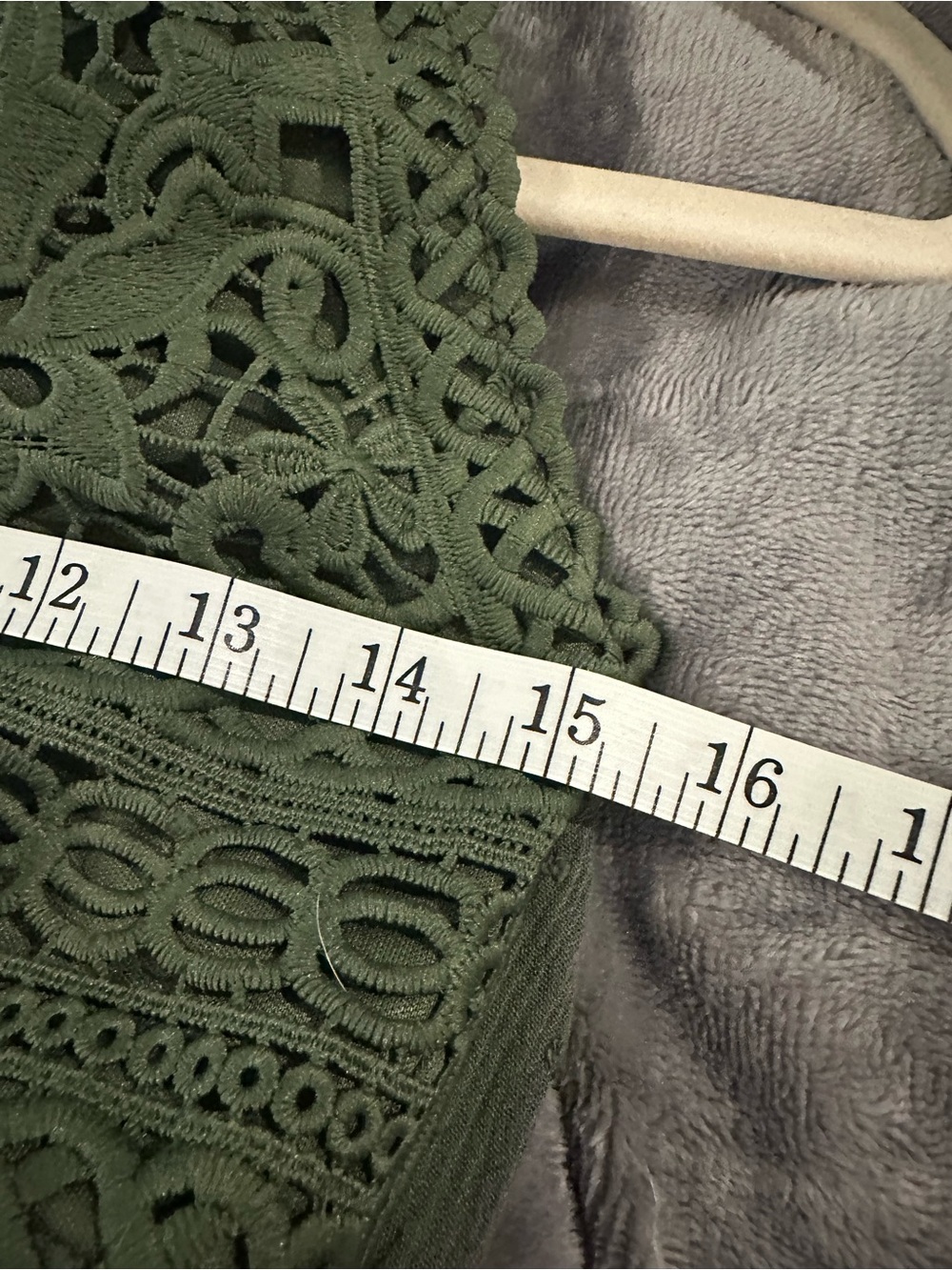 Speechless Olive Green Crochet-Top Spaghetti Strap Mini Dress - Picture 3 of 5